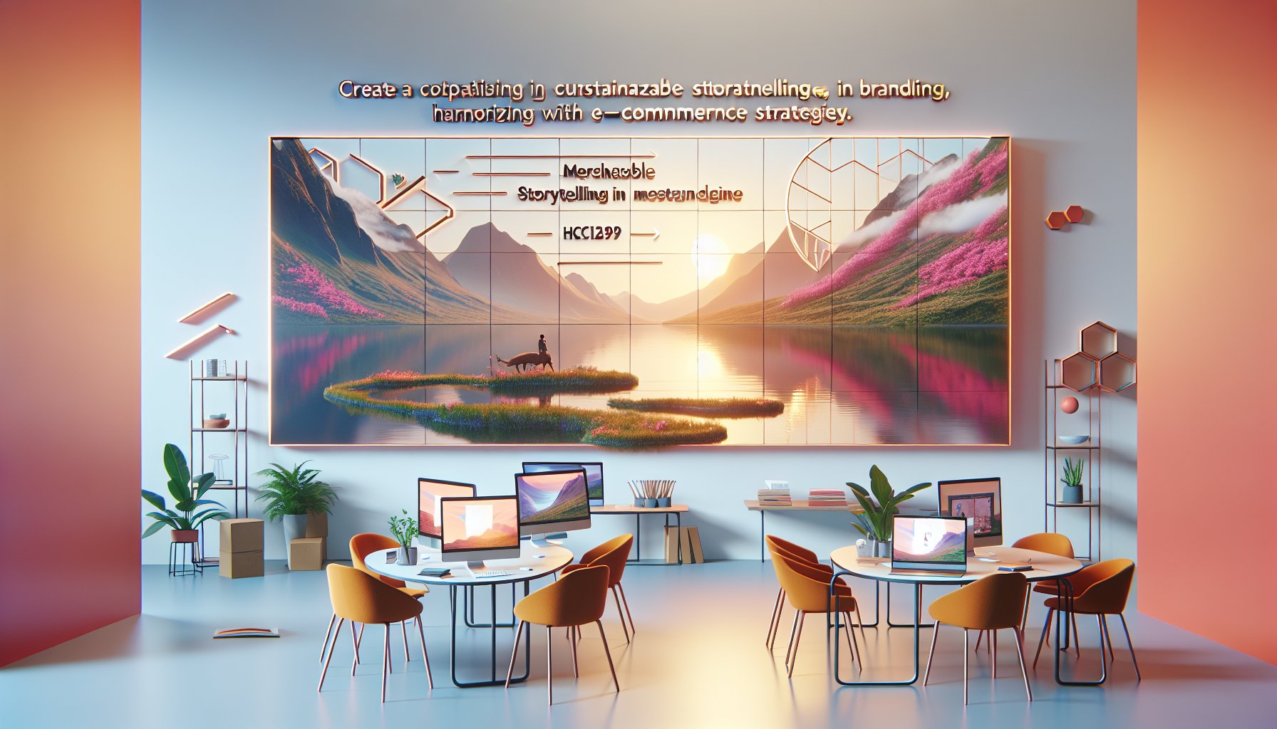 Eye-catching branded merchandise design showcasing sustainable options, storytelling, and audience engagement for e-commerce success.