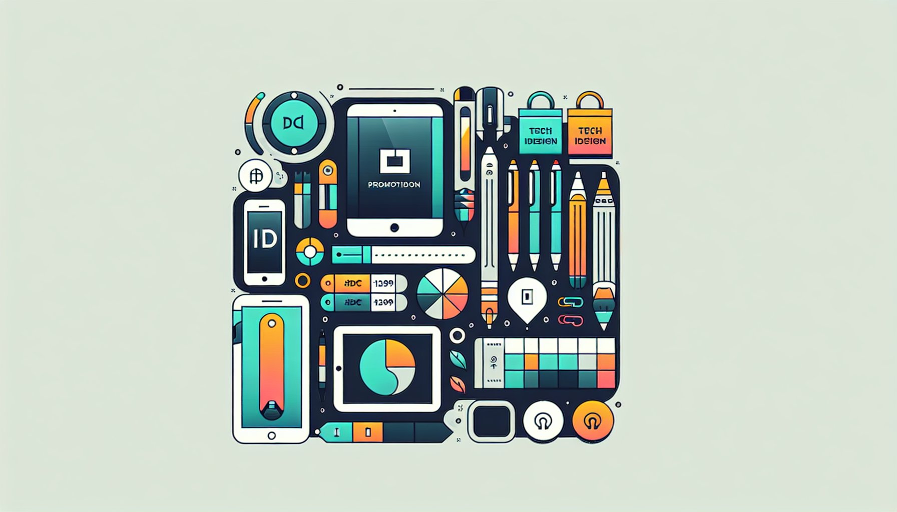 Creative promotional items showcasing sustainable, customizable tech gadgets to enhance brand identity in 2025.