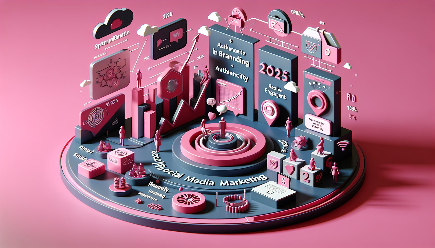 Strategies for social media marketing 2025 focusing on authenticity, real-time engagement, community building, and e-commerce integration.