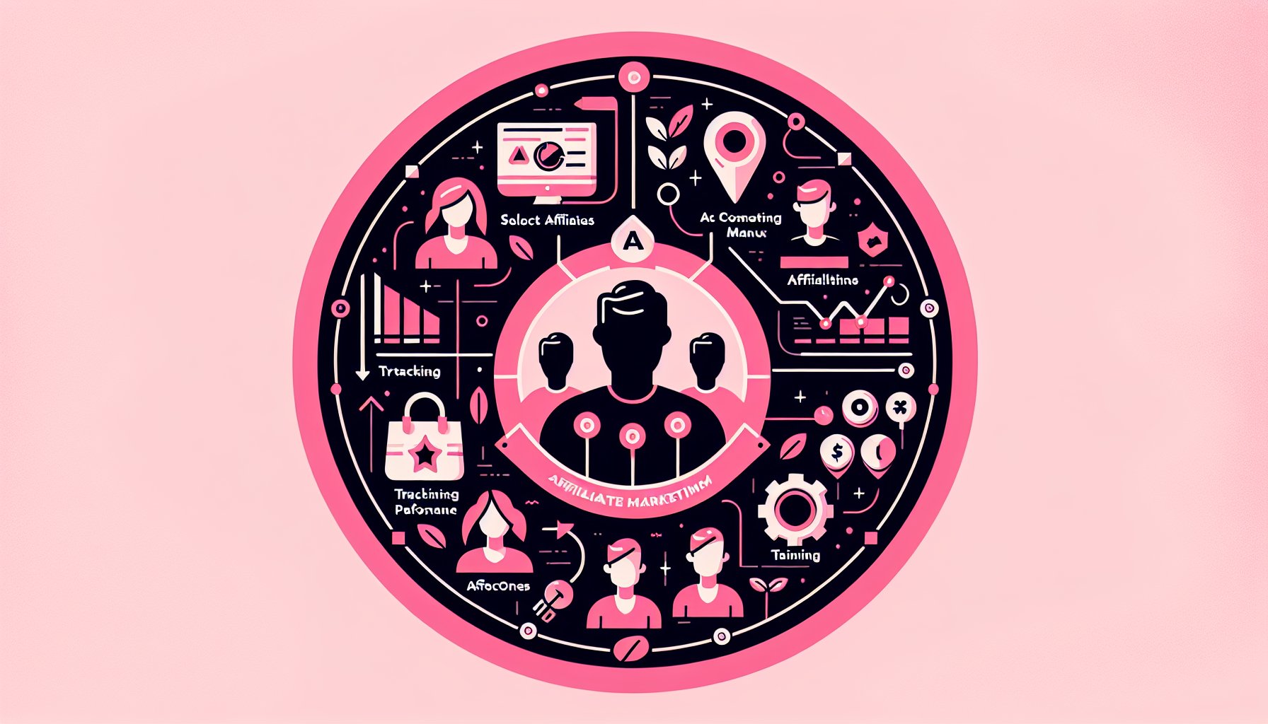 Guide to implementing a successful affiliate marketing program, covering choosing affiliates, tracking performance, and training.