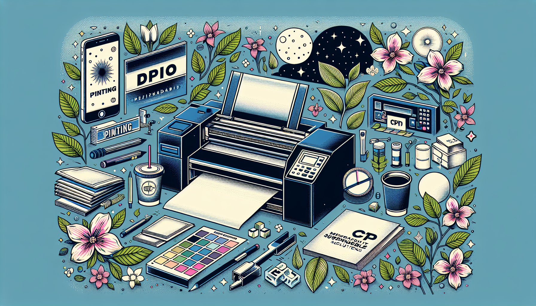 Eco-friendly printing options for 2025 featuring sustainable materials and biodegradable substrates by CT Marketing Solutions.