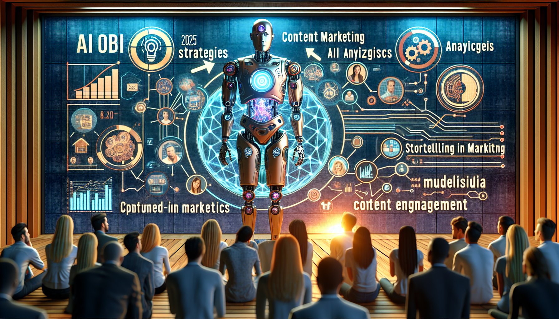 Content marketing strategies for 2025, focusing on AI analytics, storytelling, and multimedia engagement for consumer behavior.