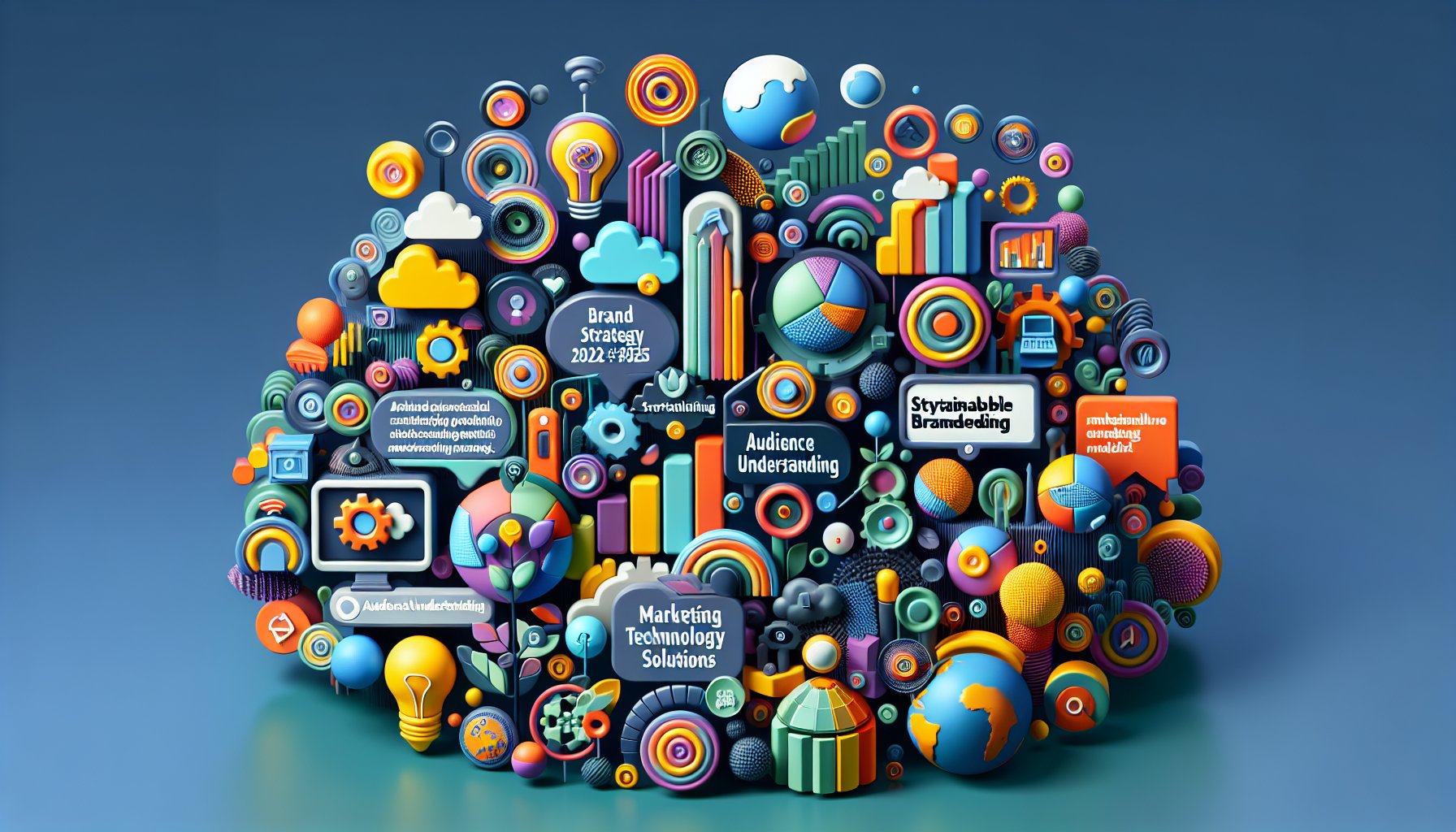 Questions for brand strategy 2025: audience understanding, storytelling, sustainable branding, and marketing tech solutions.