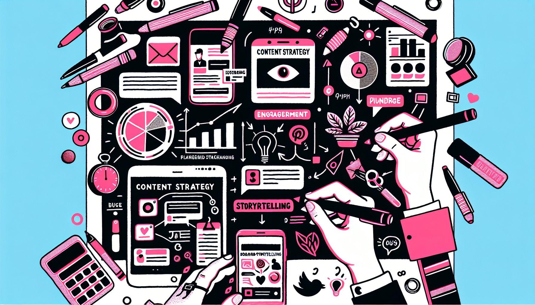 Social media marketing strategies for Instagram and Pinterest, focusing on content, engagement metrics, and brand storytelling.