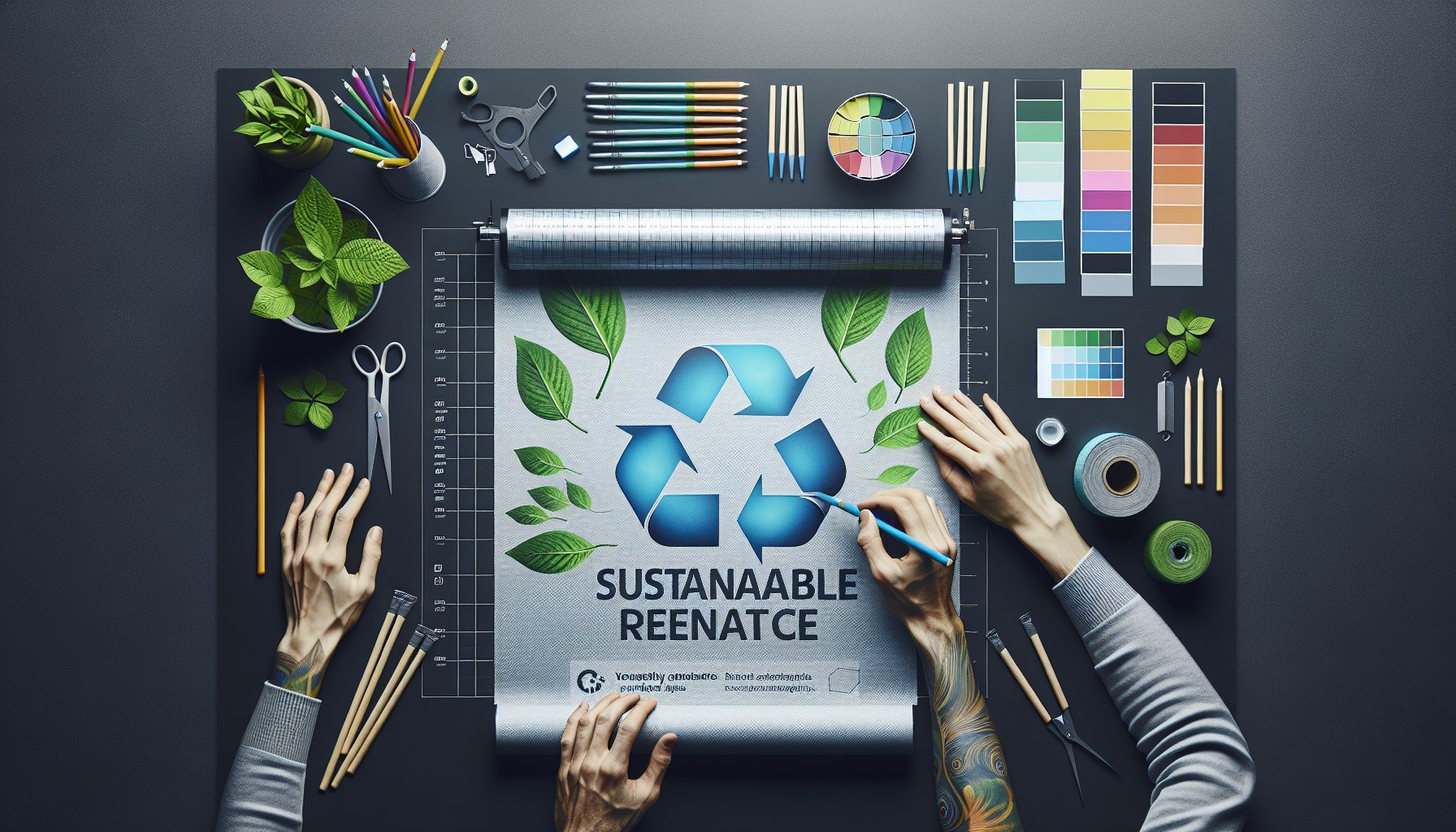 Eco-friendly banners showcasing sustainable marketing strategies using recycled materials and biodegradable fabrics for eco-conscious branding.
