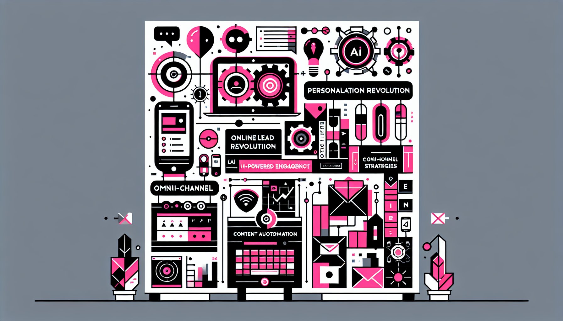 Five trends in online lead generation for 2025: personalization, AI engagement, omni-channel strategies, and content automation.