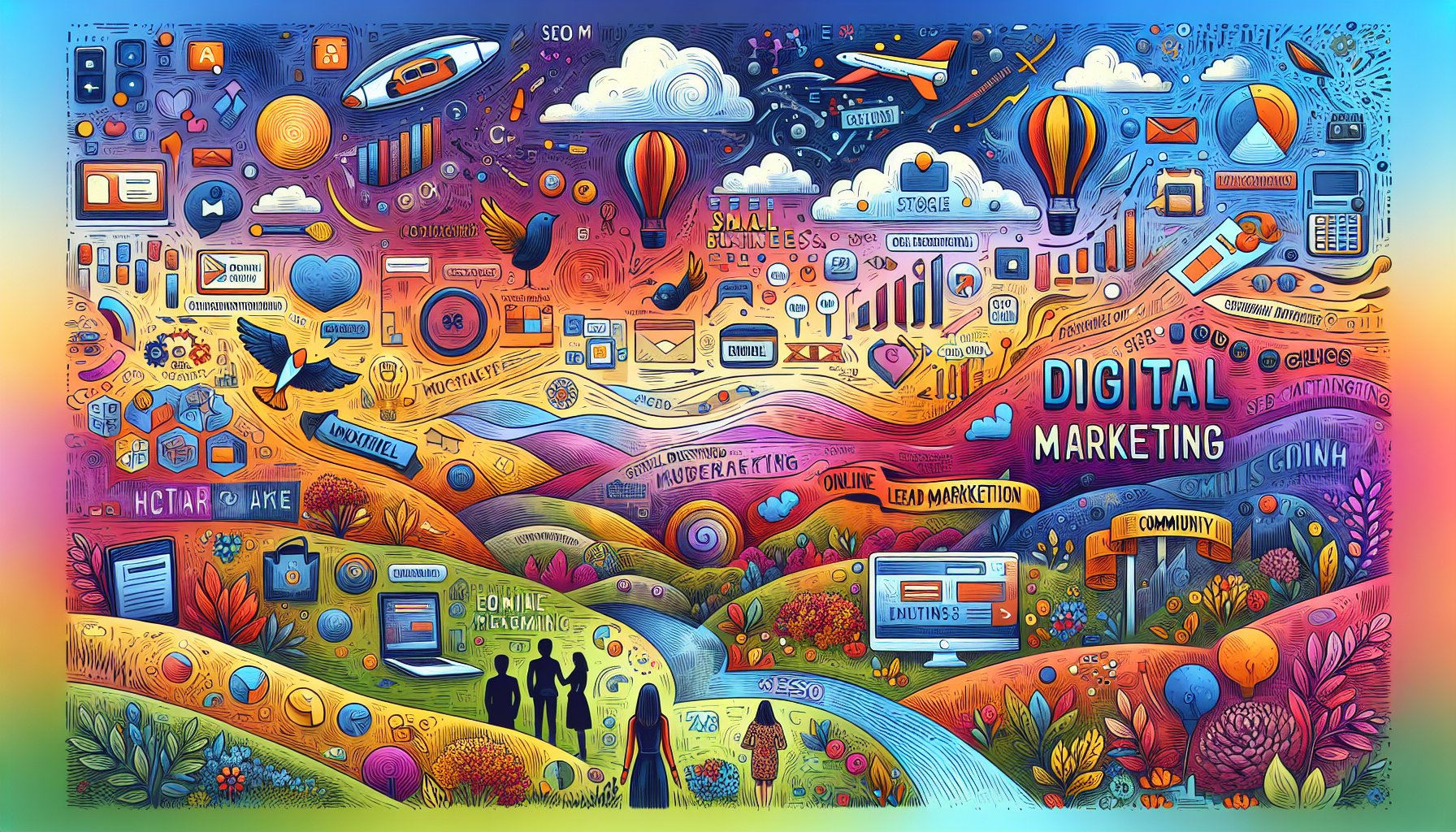 Small business success in online lead generation through SEO, content marketing, personalized emails, and community engagement.