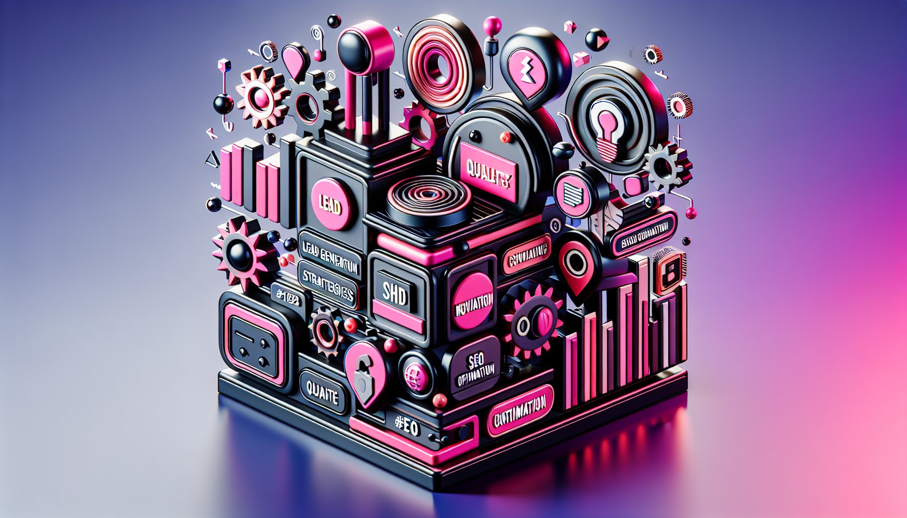 Infographic on optimizing websites for lead generation with strategies like SEO, quality content, and user-friendly navigation.