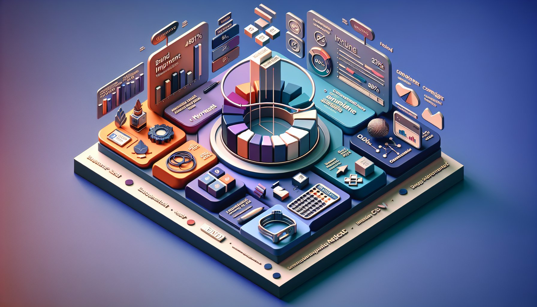Infographic showing metrics for measuring success of branded merchandise campaigns, including ROI, engagement, and social media analytics.