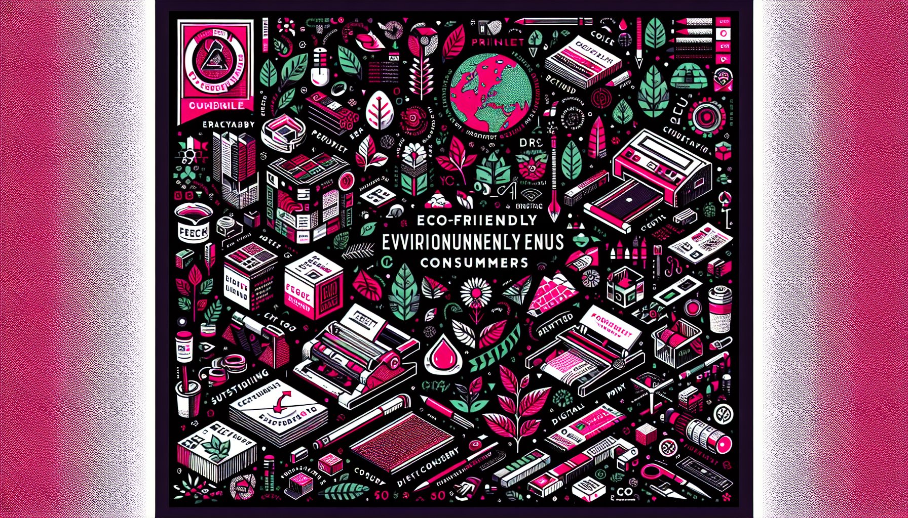 Eco-friendly printing solutions using recycled materials for sustainable branding and environmentally-conscious consumers.