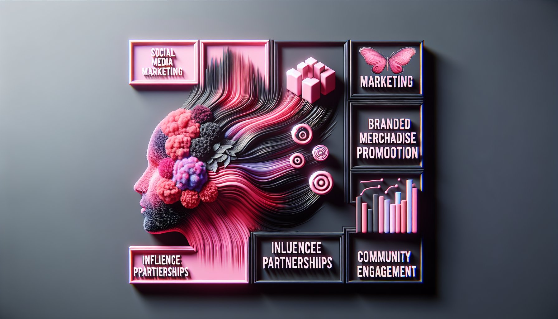 Social media marketing strategies for promoting branded merchandise through influencer partnerships and visual storytelling.