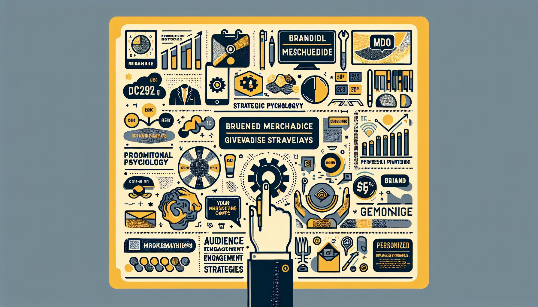 Branded merchandise giveaway strategies for audience engagement, leveraging promotional psychology and strategic partnerships.