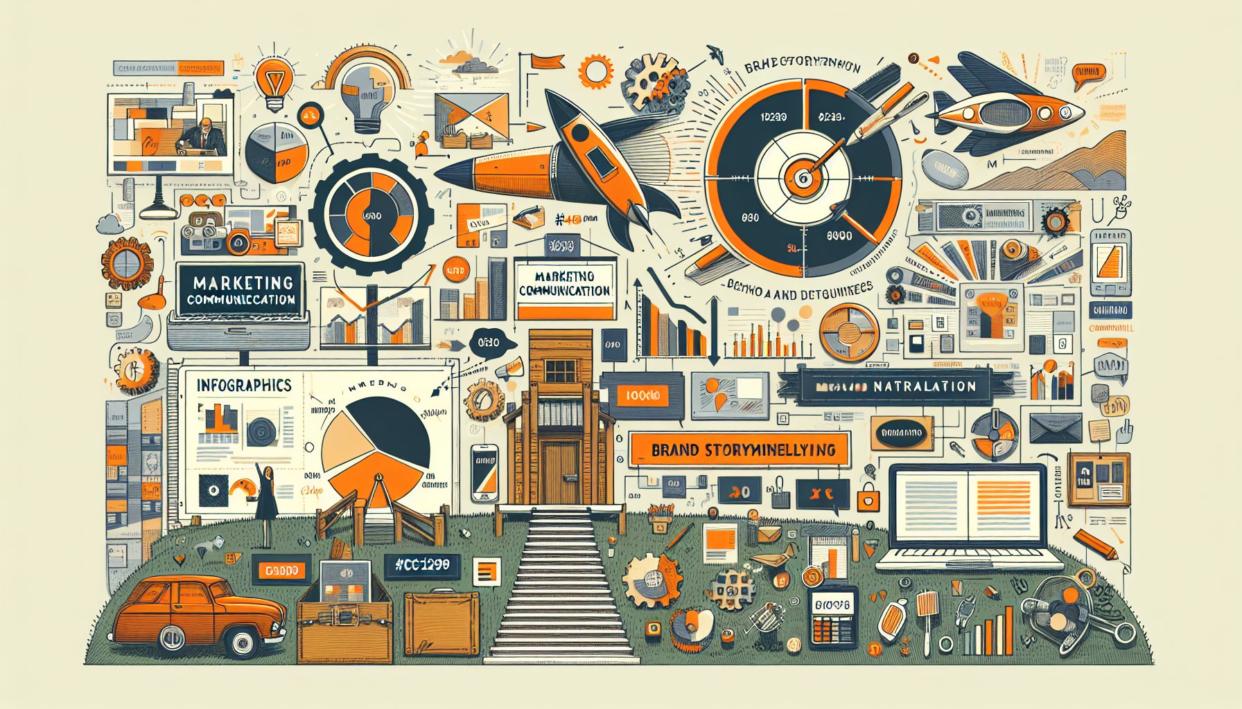 Infographics enhance marketing communication and brand storytelling in brochures, creating effective visual narratives for CT Marketing Solutions.
