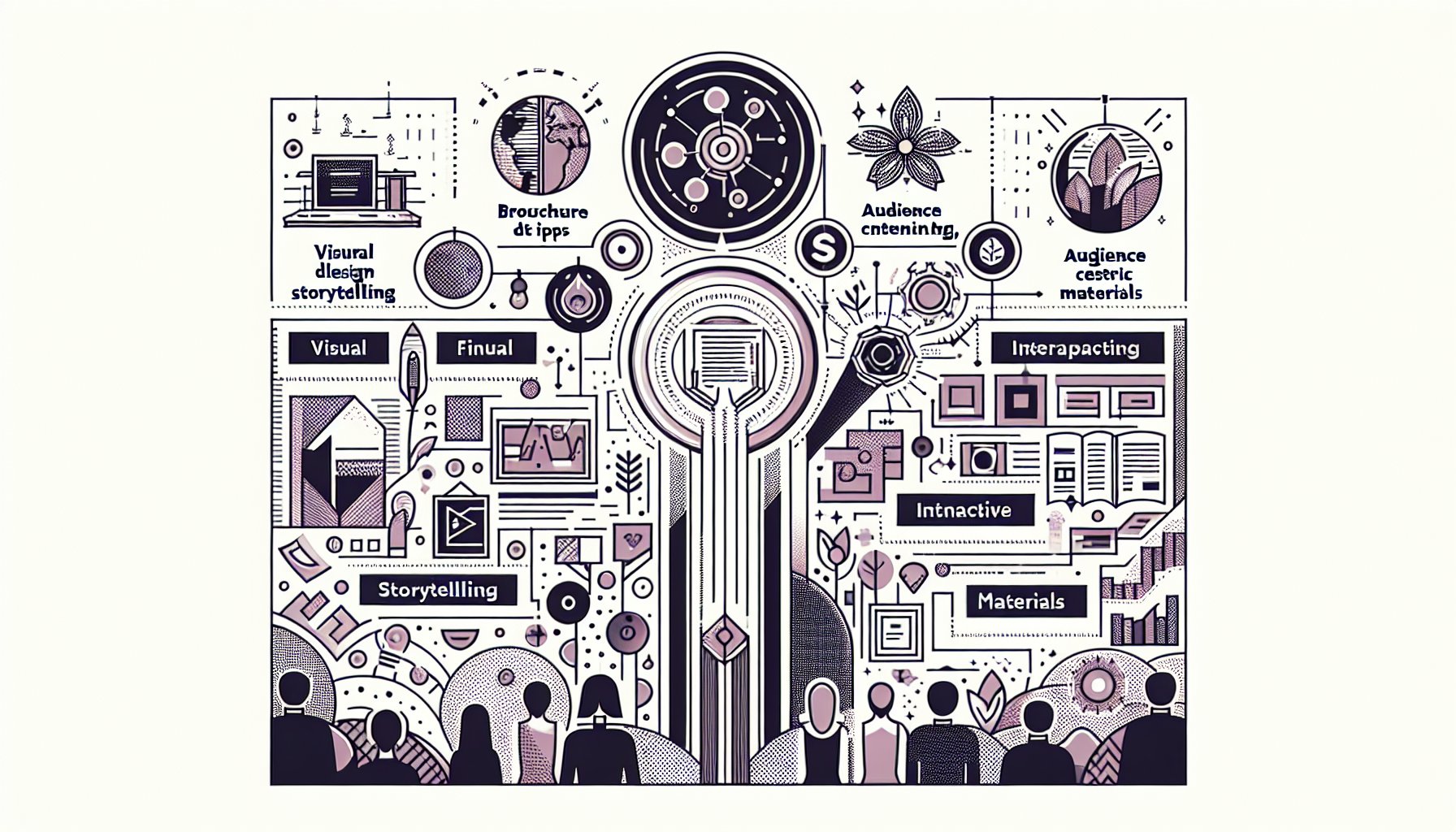 Top 10 brochure design tips for 2025 featuring audience-centric design, visual storytelling, and sustainable materials.