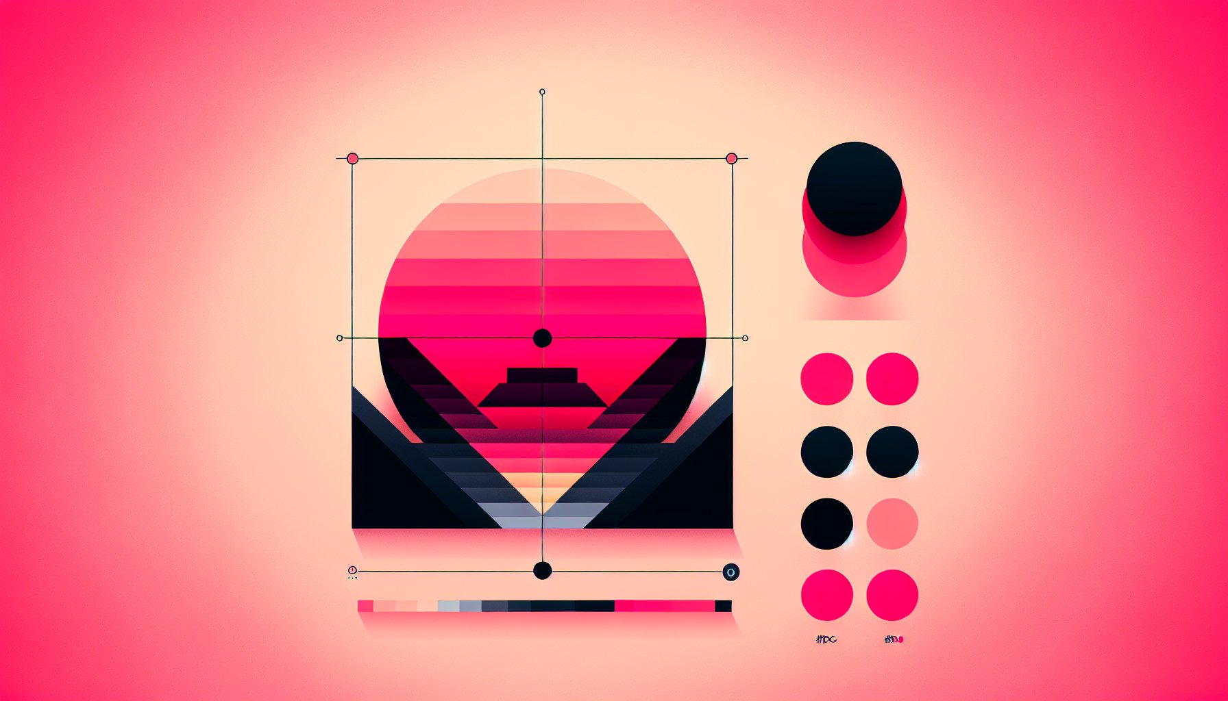 Adobe Illustrator tools for vector graphics, typography techniques, and gradient effects in graphic design essentials.