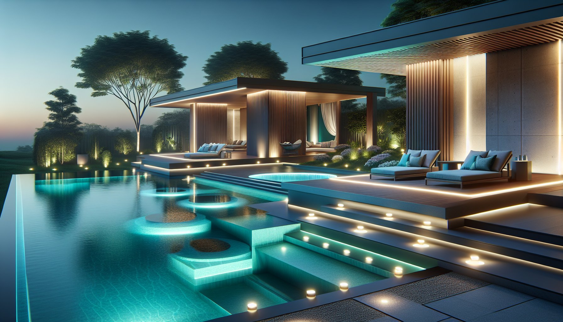 Inground pool lighting guide showcasing LED and solar options for modern outdoor oasis design in 2025.