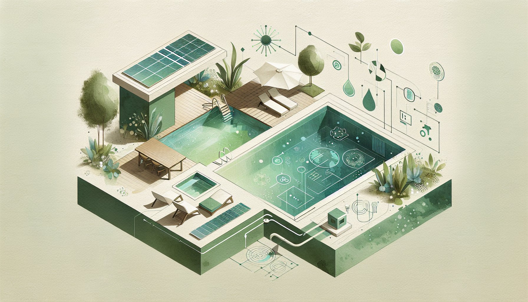 Eco-friendly pool designs featuring sustainable materials, energy-efficient tech, smart automation, and solar heating for 2025.