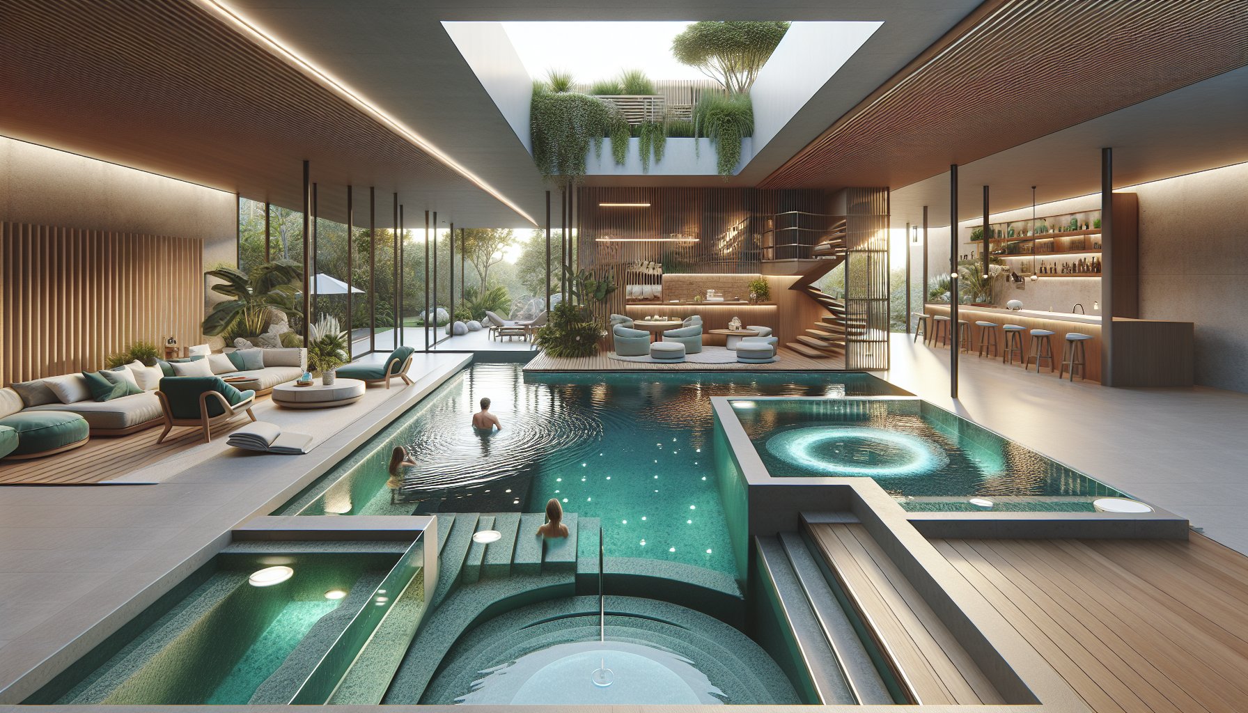 Custom pool design showcasing unique features, eco-friendly innovations, smart technology, and personalized touches.