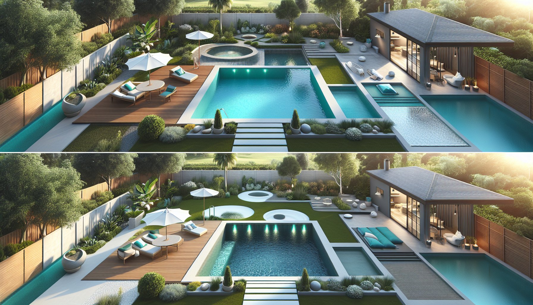 Debunking myths about custom pool designs, fiberglass and concrete options for a stunning backyard transformation.