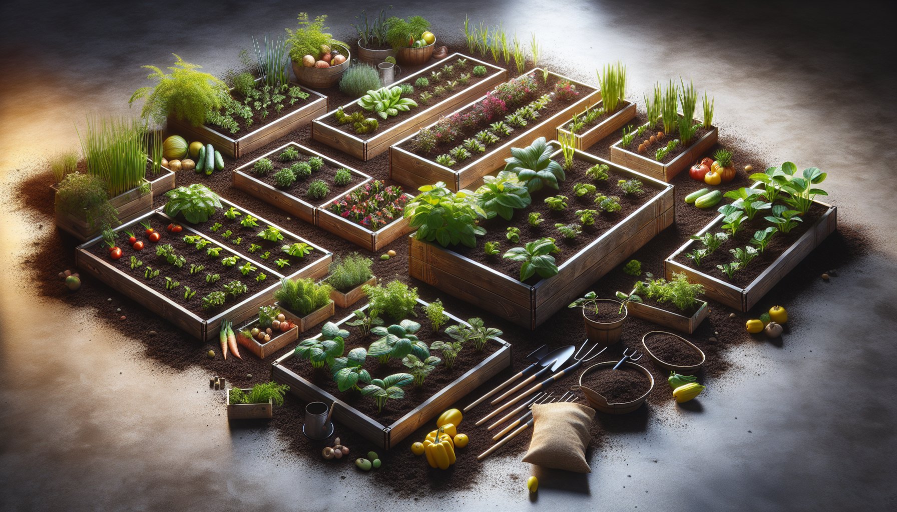 Guide to raised garden beds with tips on soil prep, plant selection, and companion planting for beginner gardeners.