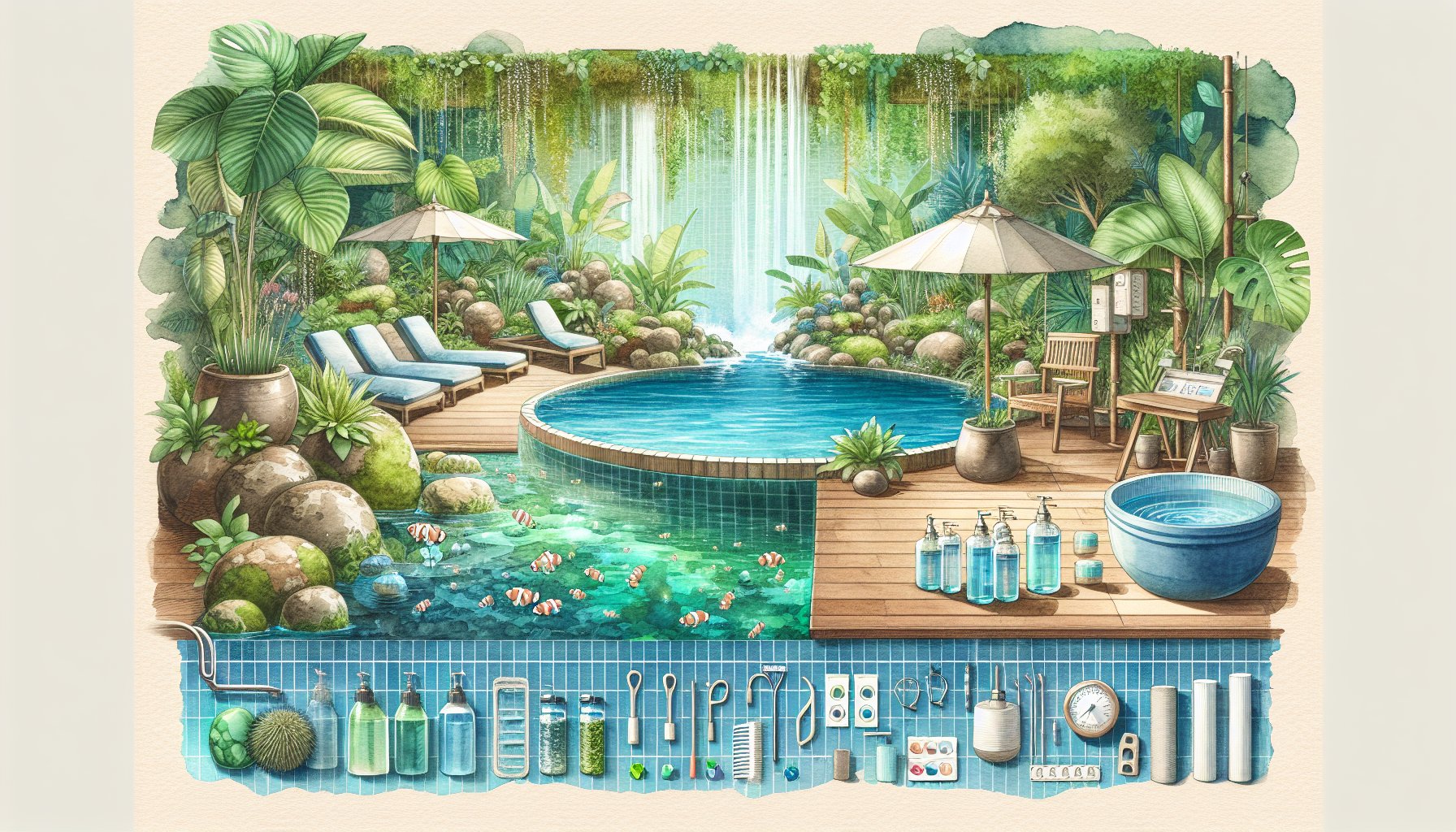13 pool accessories for crystal clear water, enhancing pool maintenance and eco-friendly water balancing.