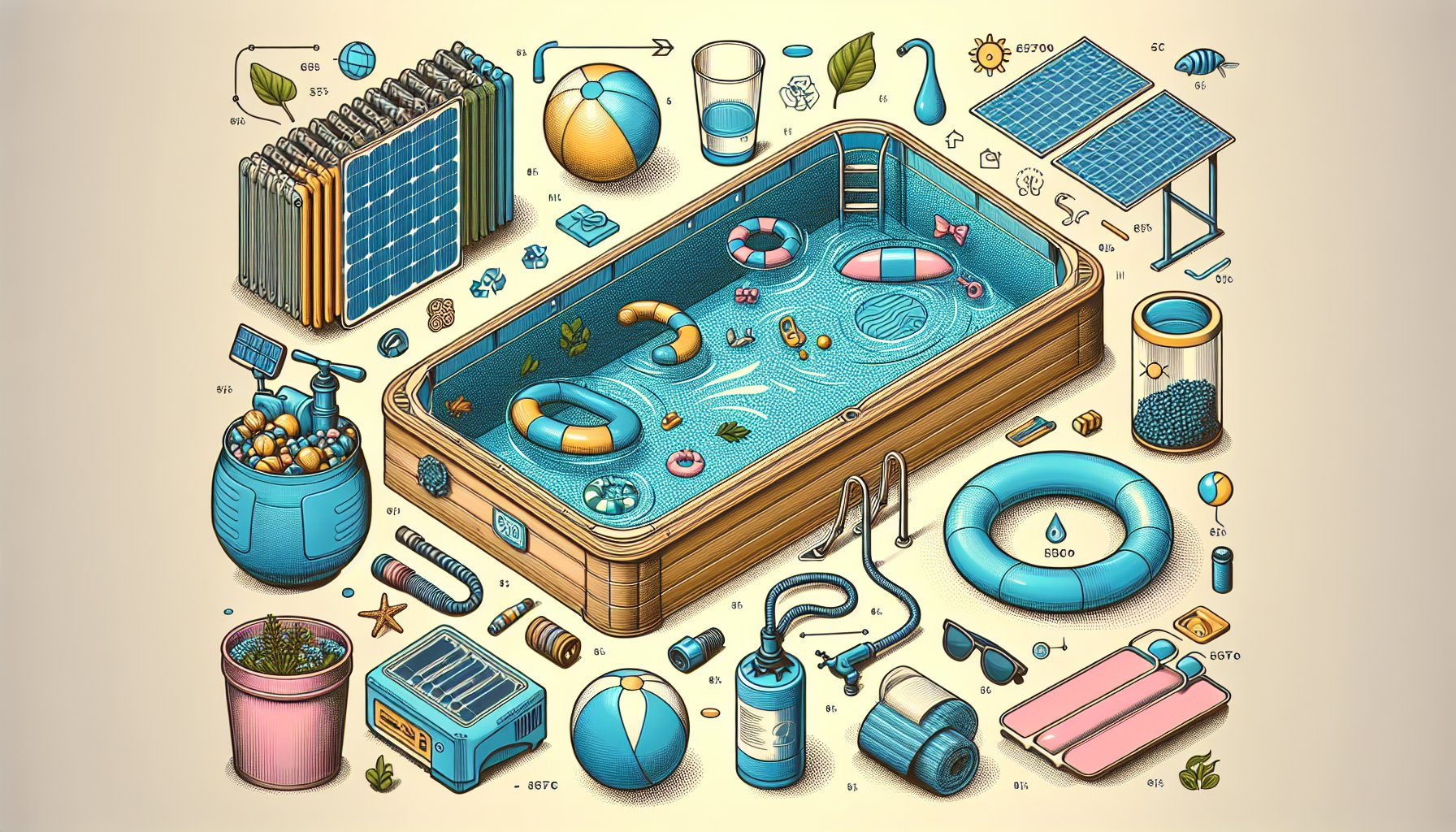 Eco-friendly pool accessories like biodegradable toys and solar heating systems promote sustainable pool practices and energy efficiency.