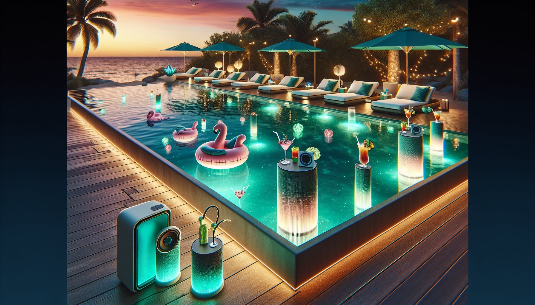 Best pool accessories for 2025: underwater LED lighting, floating loungers, Bluetooth speakers, and personalized accessories.