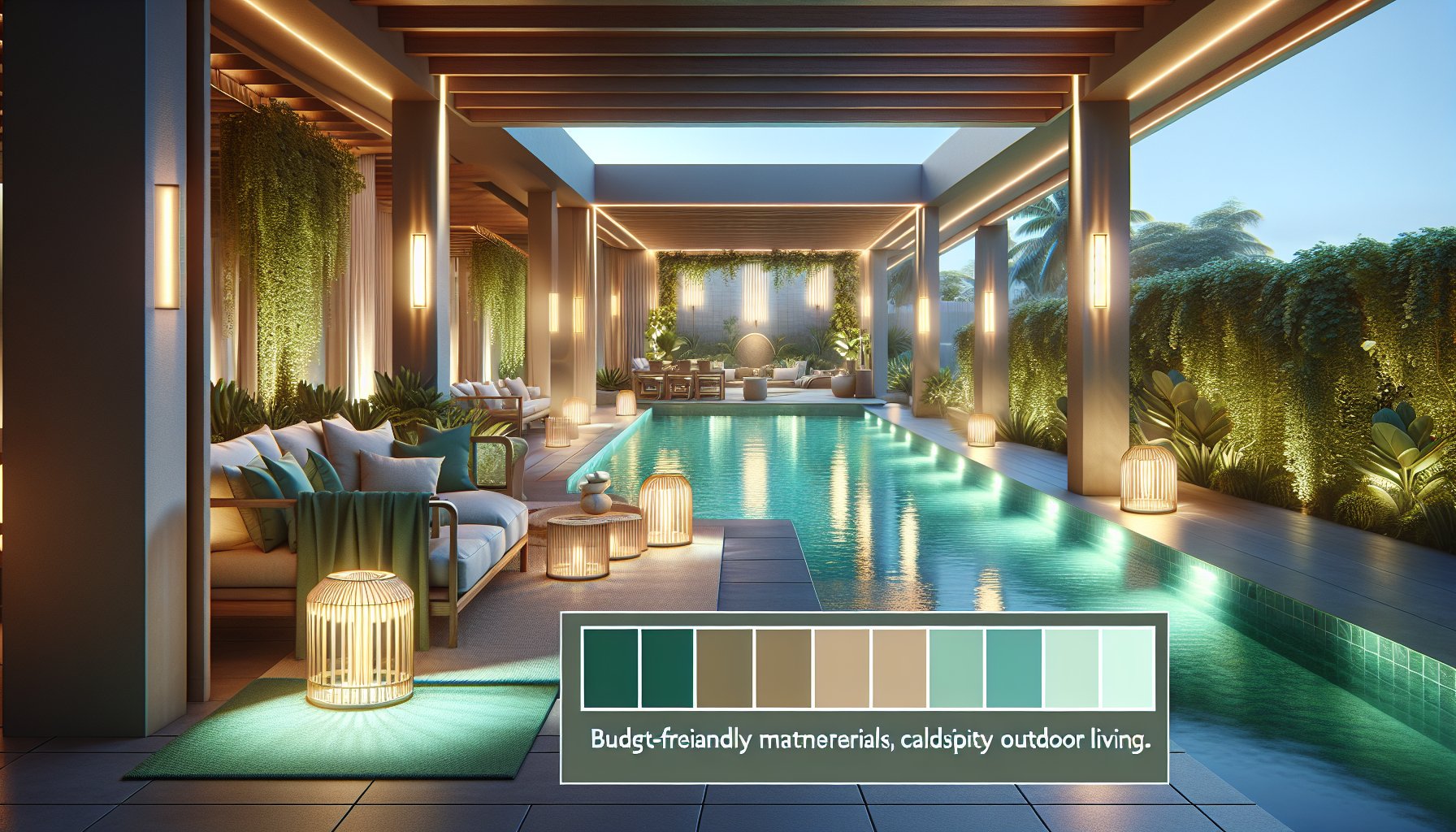 Luxurious pool design tips using budget-friendly materials, LED lighting, and water features for enhanced outdoor living.