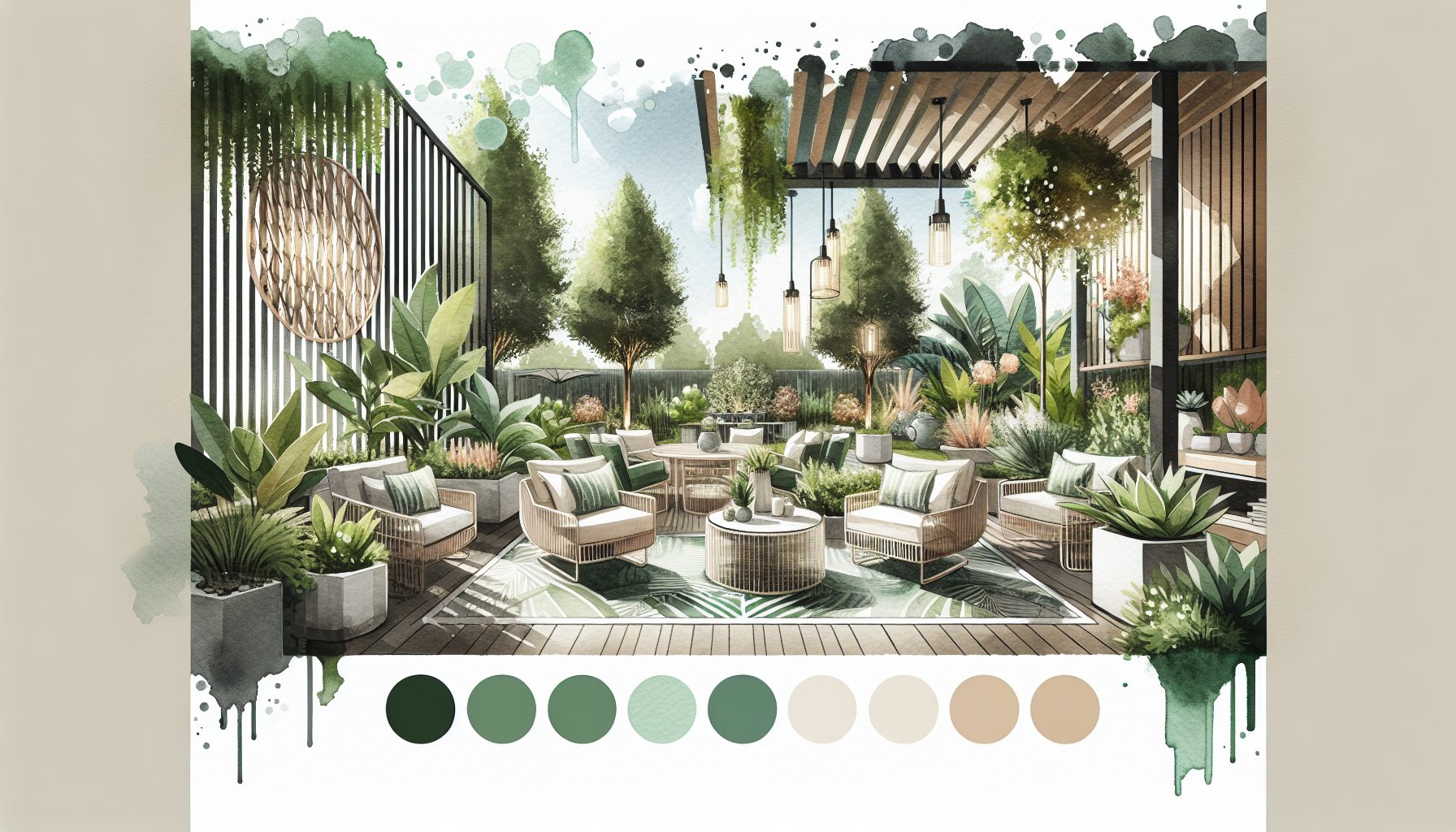 Top 10 patio design trends 2025 featuring biophilic design, sustainable luxury, smart technology, and outdoor comfort.