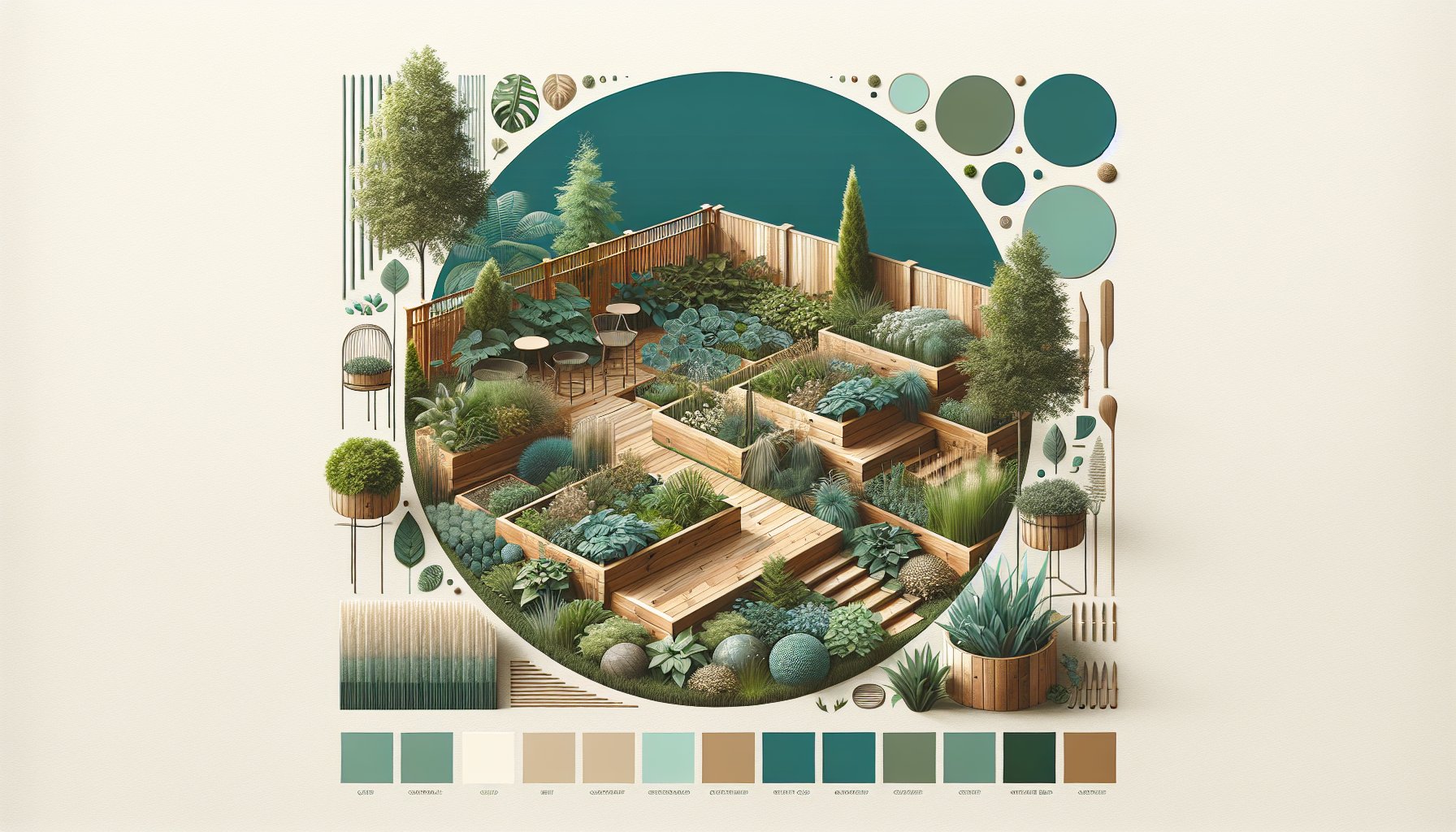 Sustainable gardening materials for custom planting beds: untreated cedar enhances eco-friendly garden design and aesthetics.