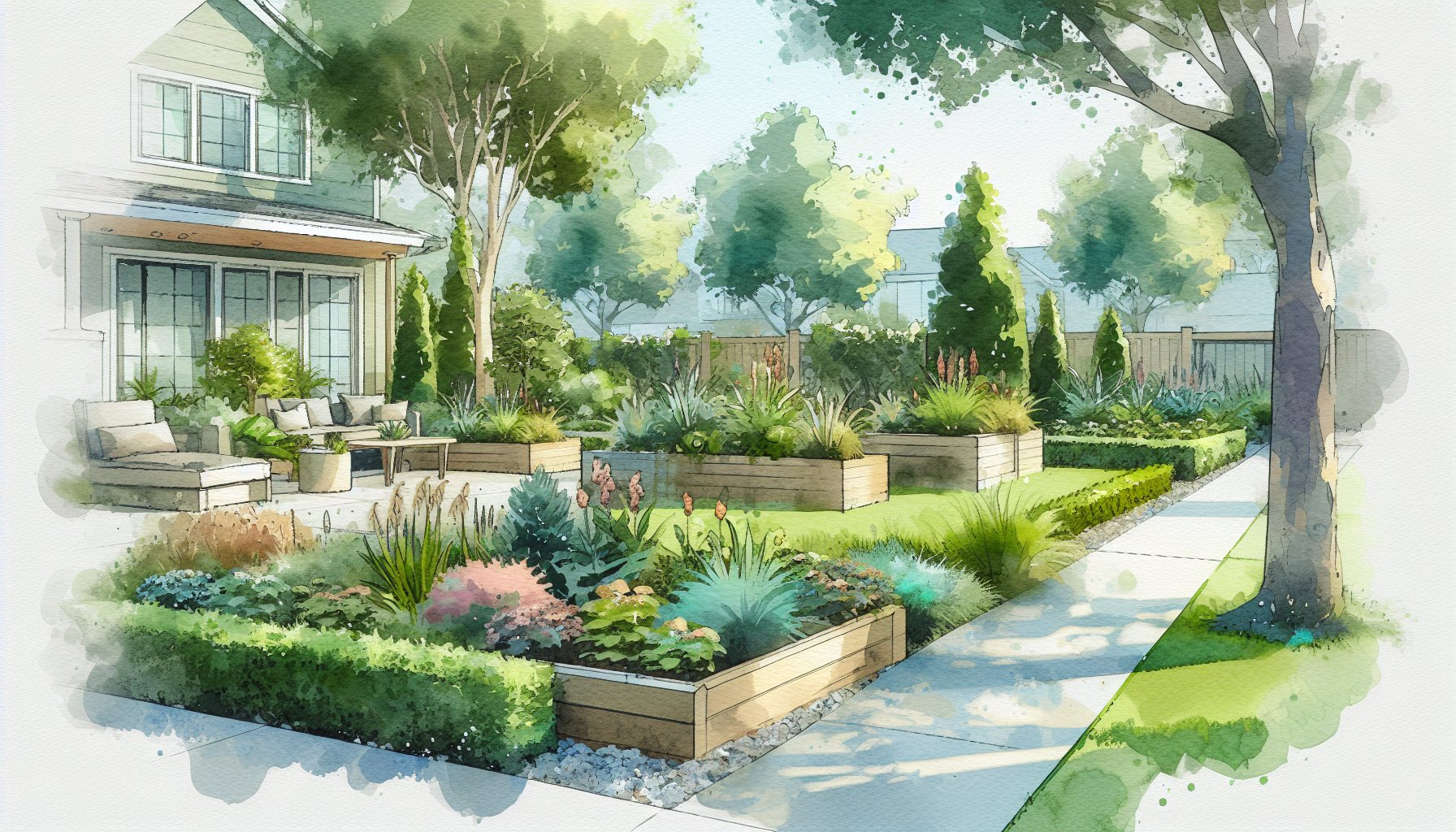 Stylish custom planting beds enhance curb appeal with eco-friendly landscaping and seasonal garden design.