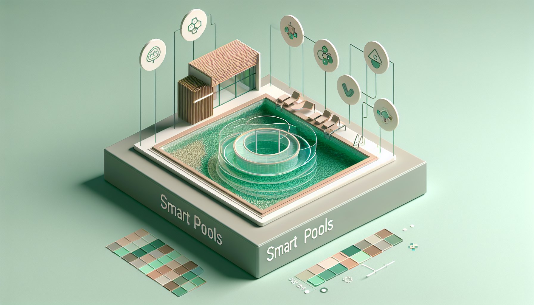 Smart pools with eco-friendly designs, advanced materials, and 3D printing techniques for sustainable construction in 2025.