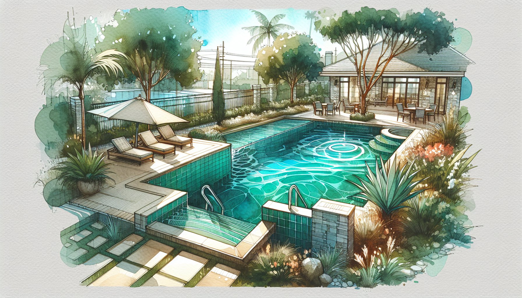 Inground pool features for design, materials, energy efficiency, safety, and creating a backyard oasis.