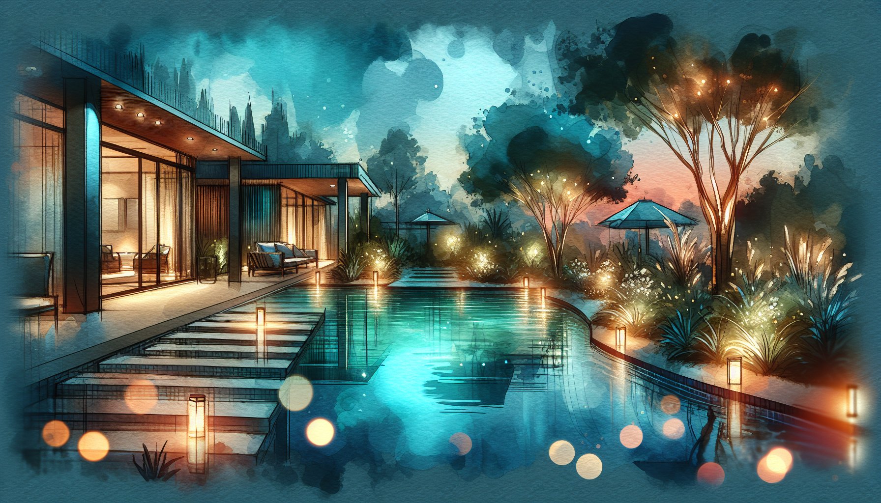 LED pool lighting ideas for backyard transformation, featuring sustainable options and smart technology for enhanced outdoor ambiance.