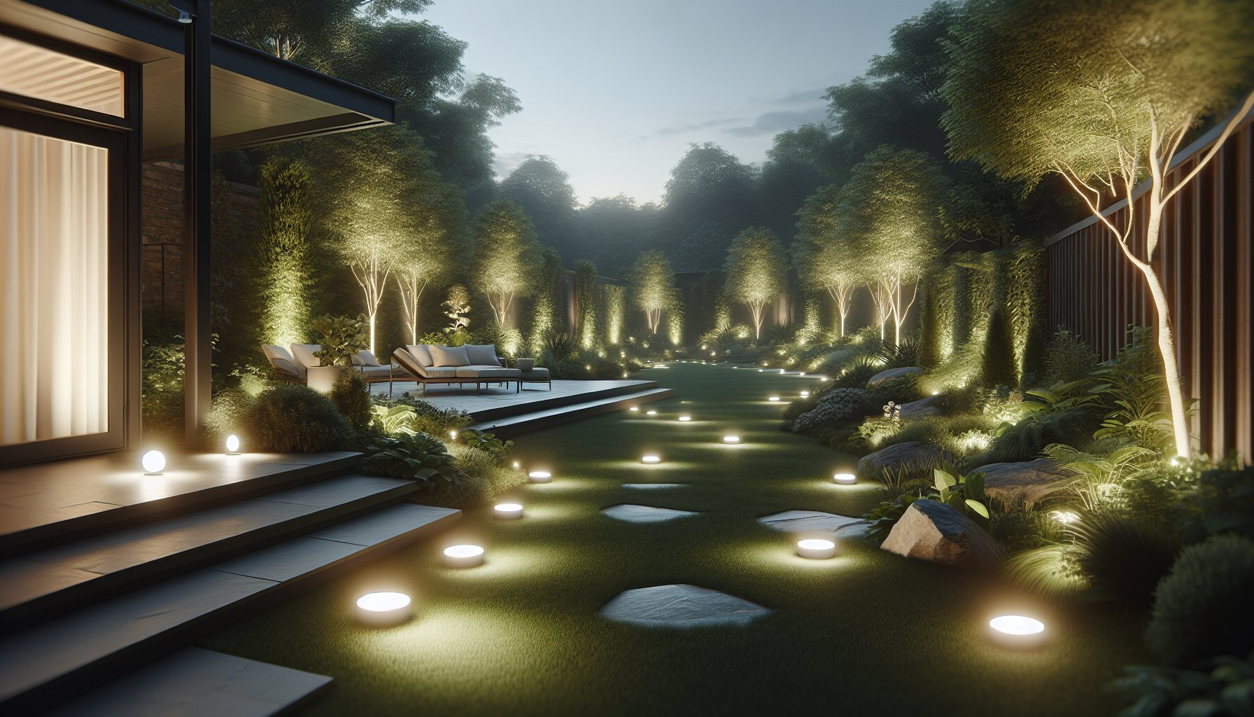 Outdoor lighting tips for enhancing landscape design with ambient lighting and energy-efficient LEDs for garden illumination.