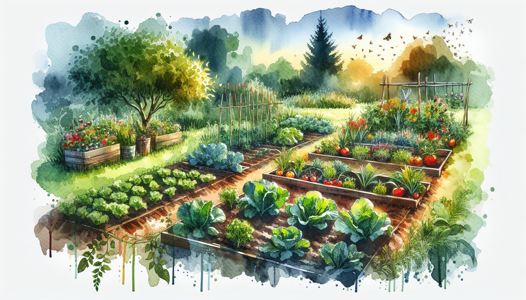 Guide to creating a vegetable garden with tips on soil health, companion planting, pest management, and year-round gardening.