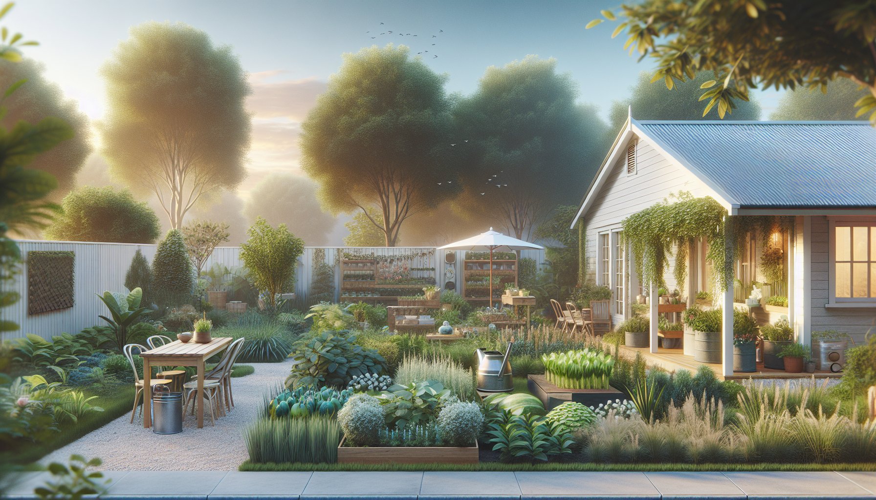 Guide to selecting sustainable landscaping products, featuring native plants and smart gardening technology for eco-friendly gardening.