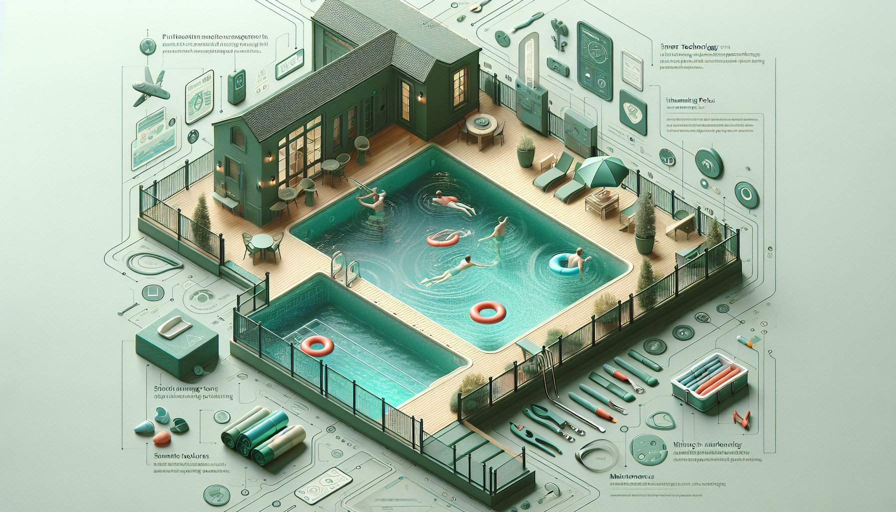 Inground pool safety tips for homeowners: smart tech, emergency prep, maintenance advice, and swim lesson importance.