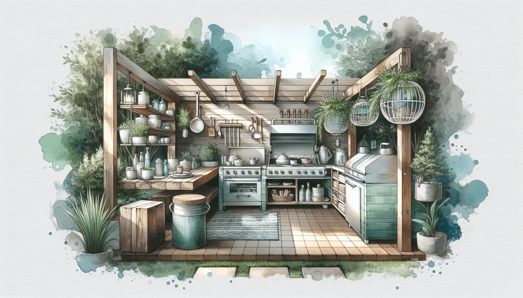 Essential tips for outdoor kitchen design using rustic materials and sustainable equipment for multifunctional living spaces.