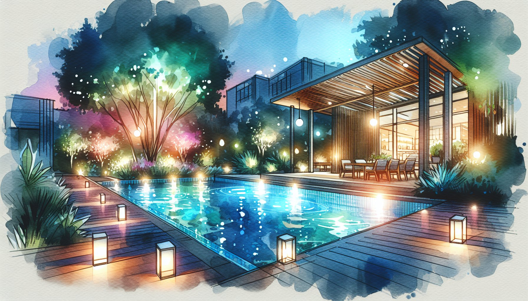 LED pool lighting guide showcasing energy-efficient, eco-friendly solutions for smart outdoor lighting design.