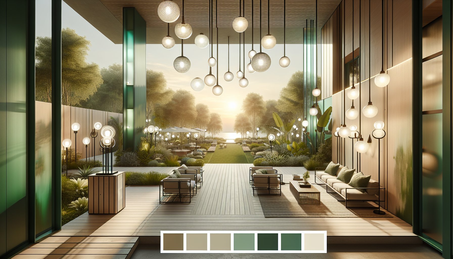 Innovative outdoor lighting ideas featuring smart technology, sustainable solutions, and artistic fixtures for biophilic design.