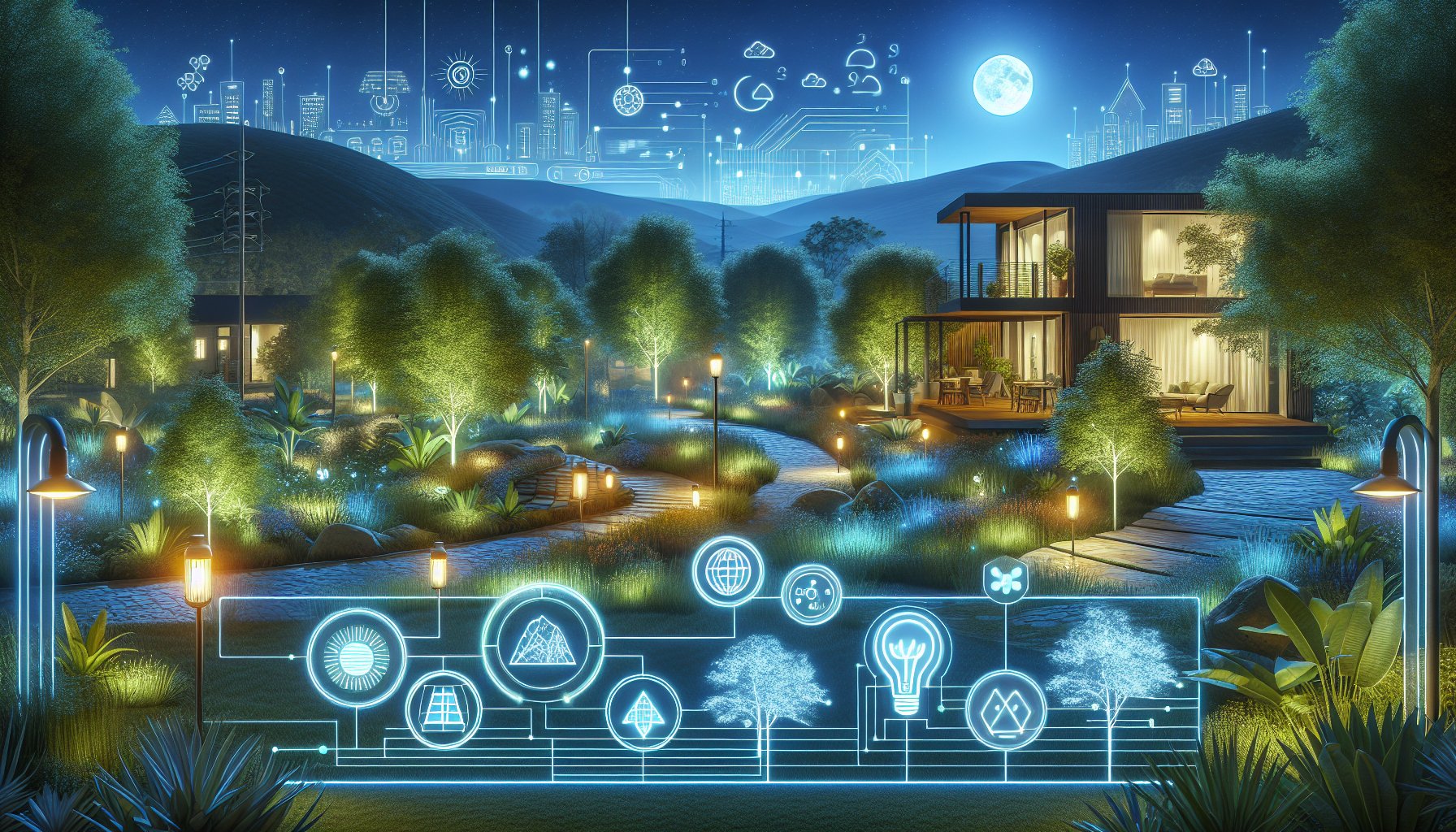 Outdoor lighting enhances landscape design with smart, eco-friendly solutions for inviting mood lighting.