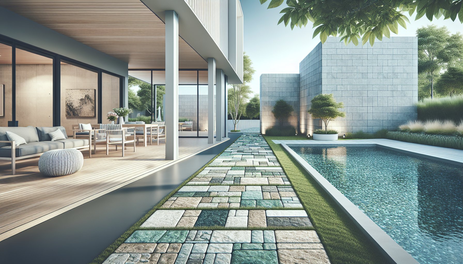 Comparison of natural stone pavers and concrete patios for outdoor living spaces, focusing on durability, sustainability, cost, and impact.