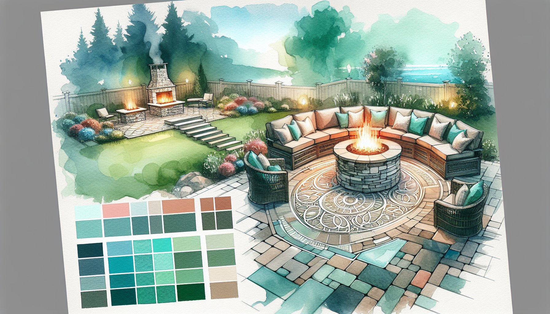 Step-by-step guide for creating a cozy fire pit area with pavers for a backyard transformation into an outdoor sanctuary.