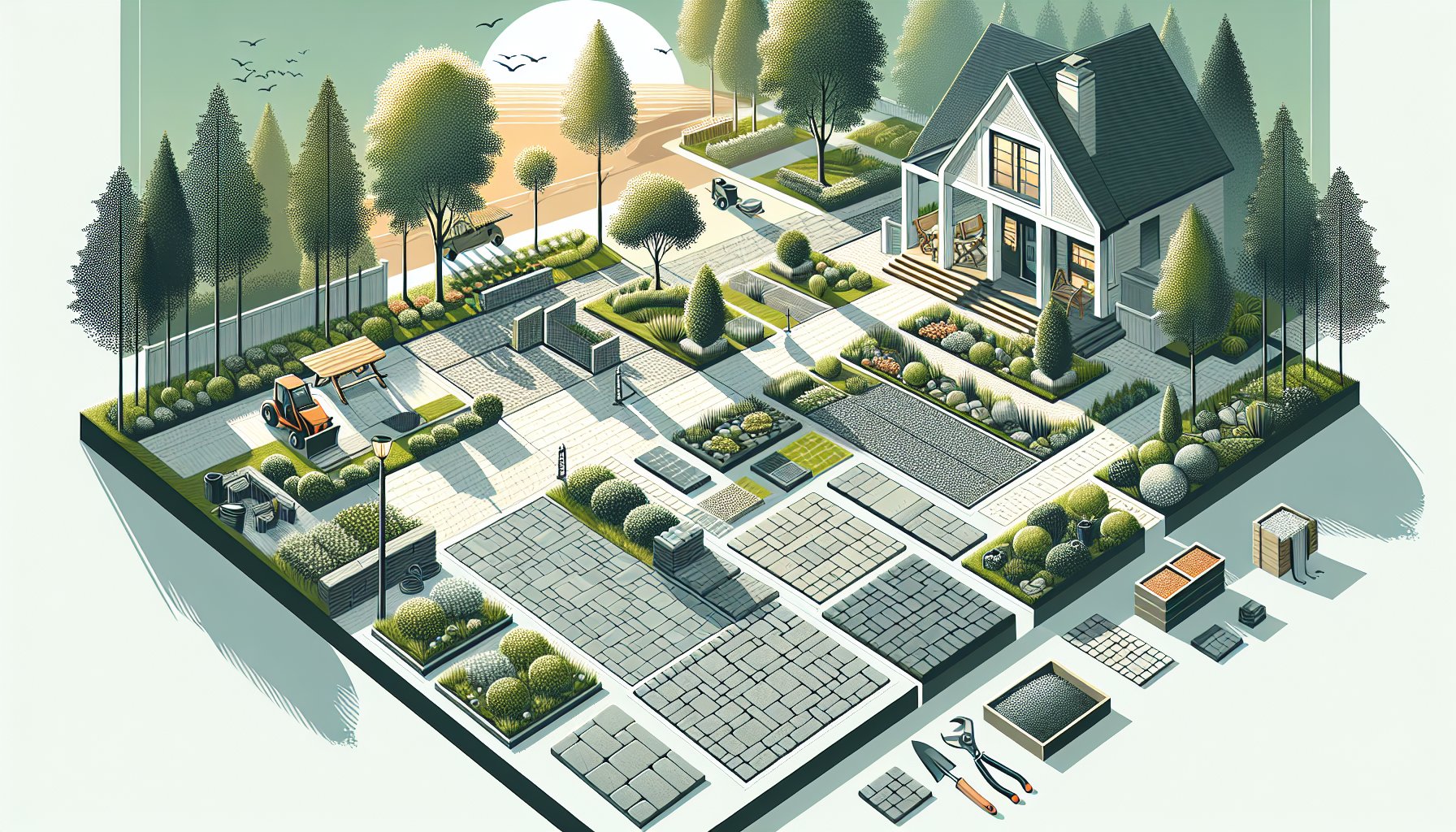 Paver installation guide covering site preparation, types of pavers, maintenance tips, and outdoor design trends.