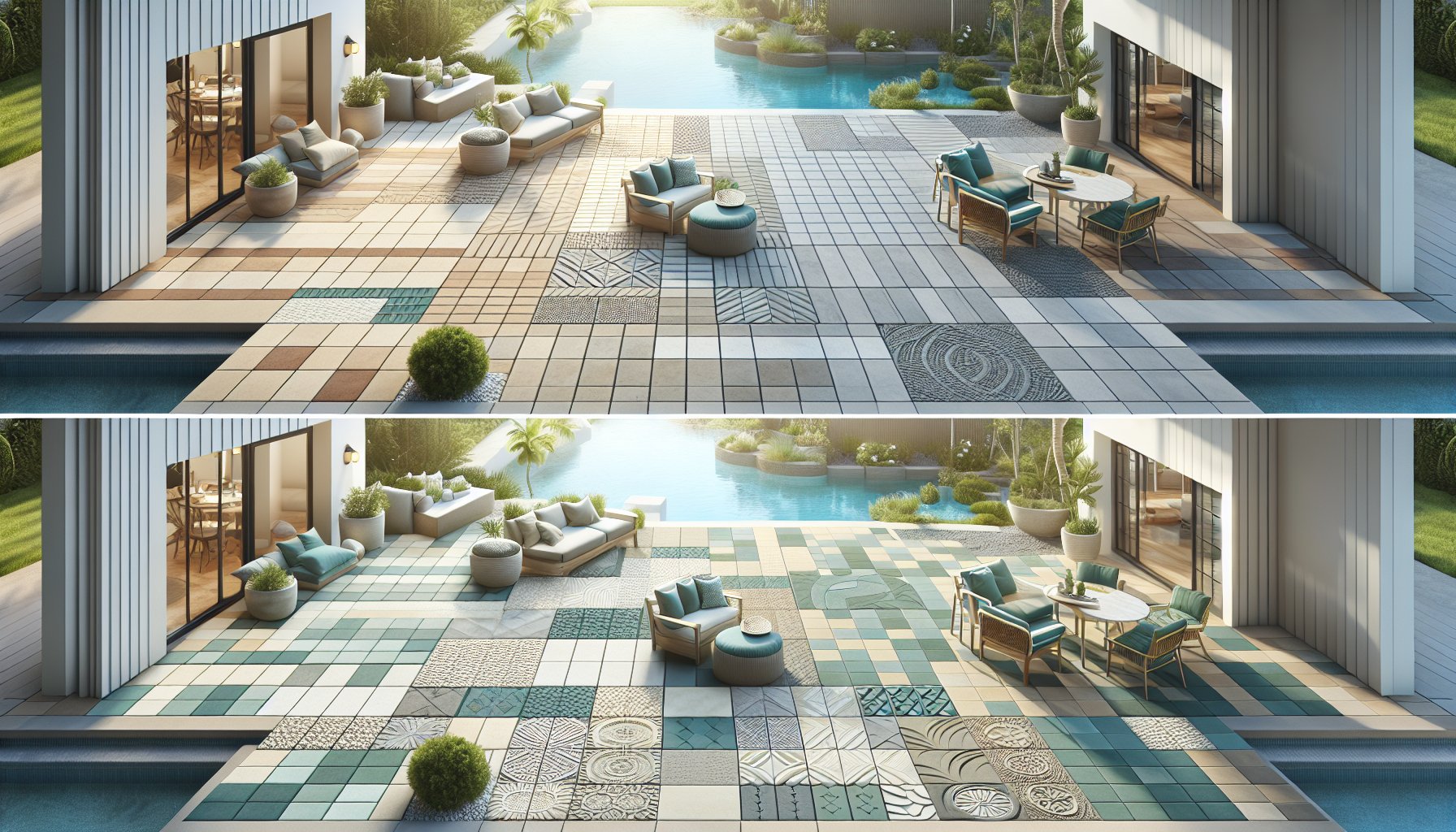 Paver options for small outdoor spaces, showcasing patterns for transforming your area by Carson Outdoor Living.