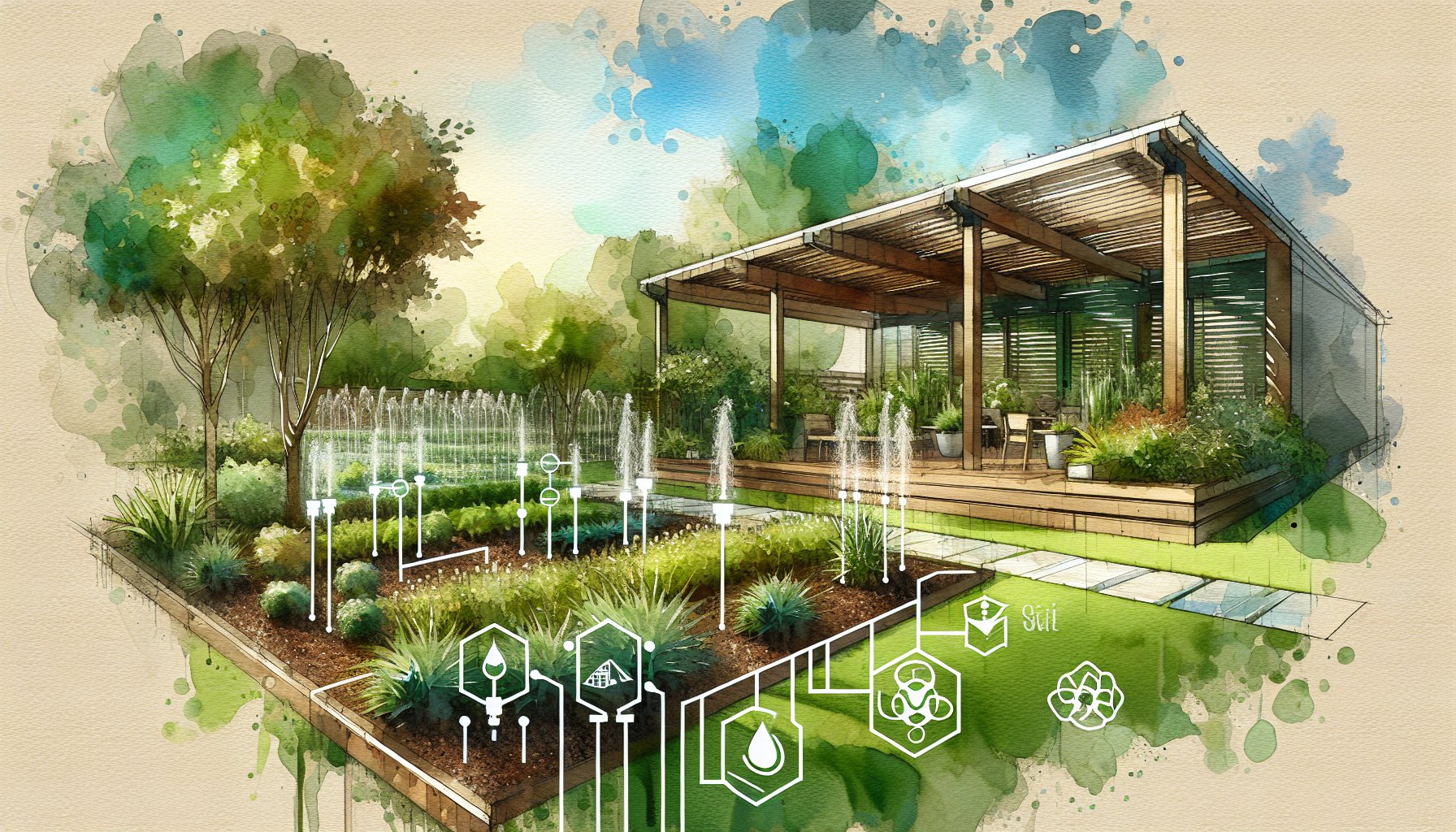 Infographic addressing landscaping misconceptions, highlighting sustainable practices, soil health, smart irrigation, and year-round maintenance.