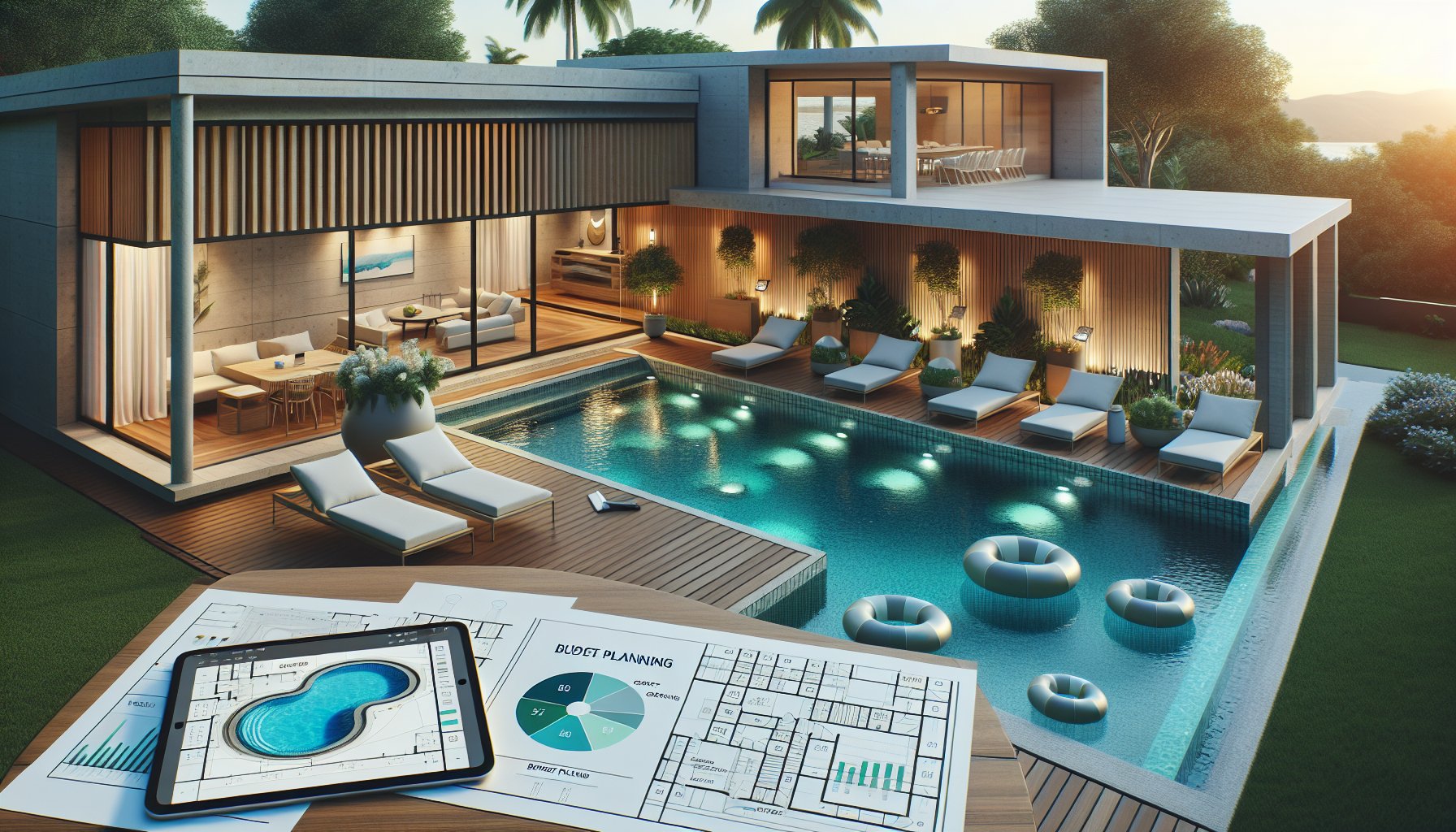 Guide to selecting custom pool designs for outdoor living, focusing on aesthetics, smart features, and budget planning.