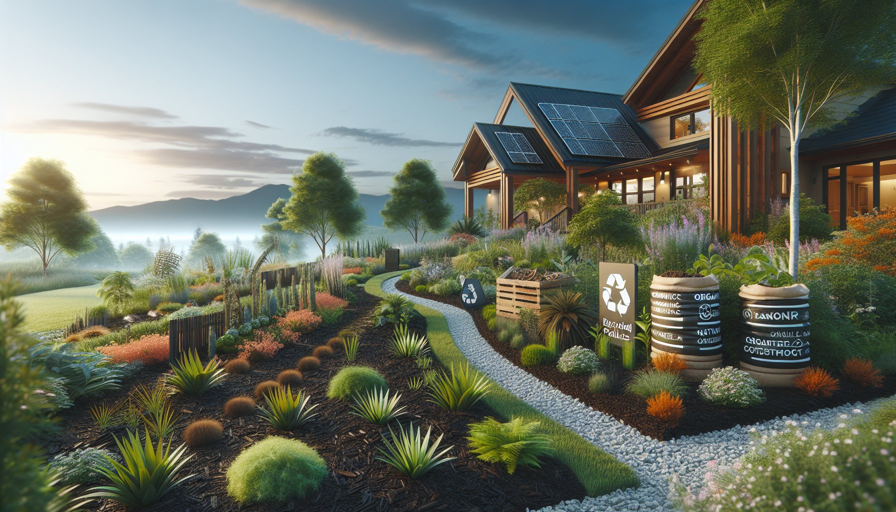 Debunking misconceptions about sustainable landscaping, organic mulch, recycled products, and native plants for eco-friendly practices.