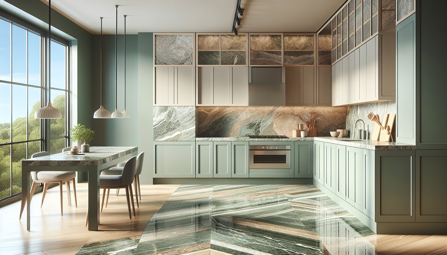 Natural stone countertops, like granite and quartzite, offer eco-friendly elegance for a stunning kitchen upgrade.